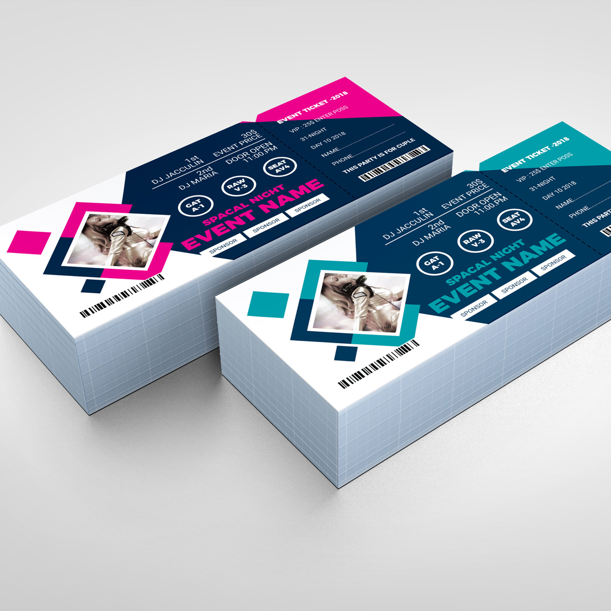 Download Фирменный стиль "Night Party Event Ticket - Corporate Identity Template" / Night Party Event Ticket - Corporate Identity Template - Фирменный стиль на тему графика ticket event 2020 party couple meetup cinema concert carnival invitationundefined