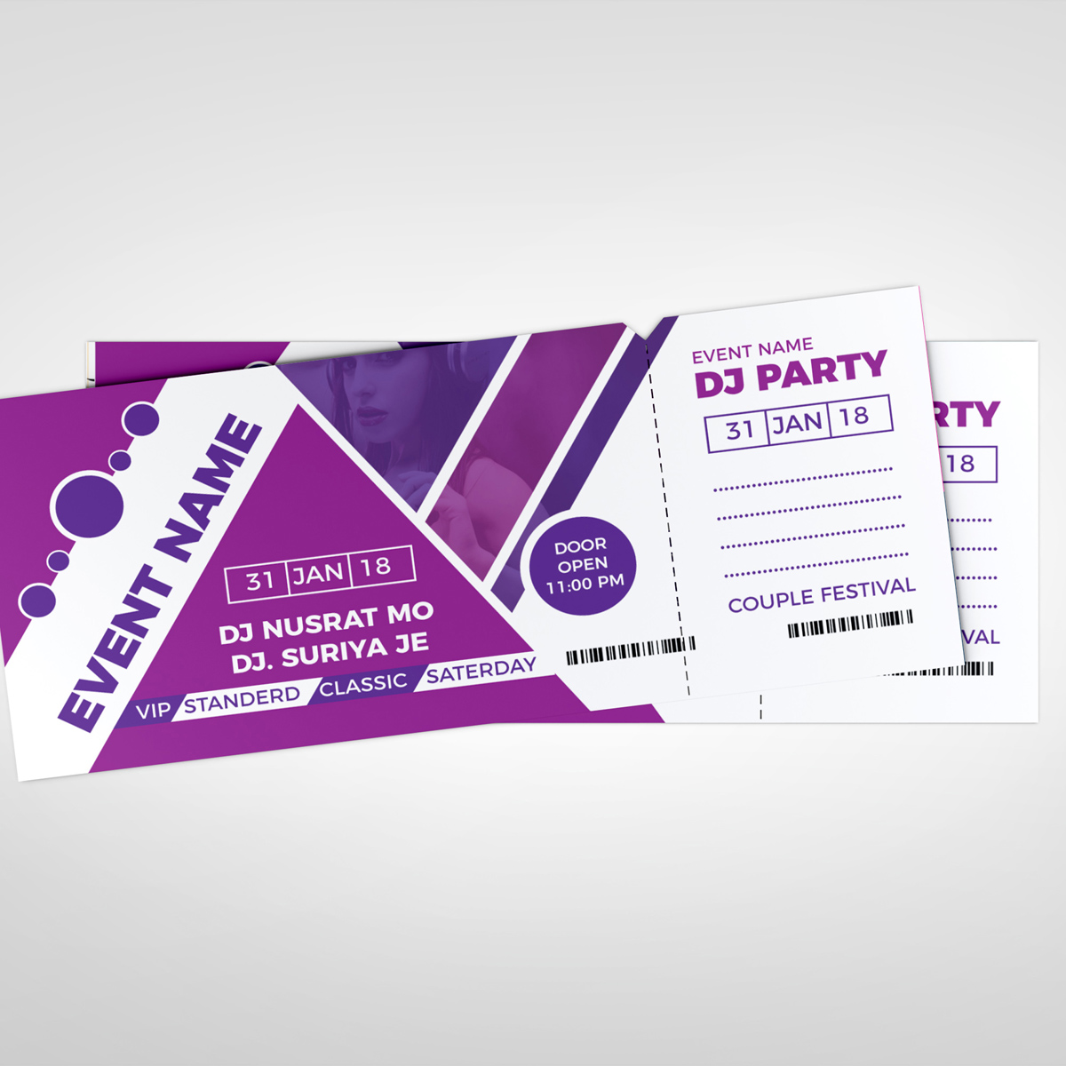 Download Фирменный стиль "Night Party Event Ticket - Corporate Identity Template" / Night Party Event Ticket - Corporate Identity Template - Фирменный стиль на тему графика ticket event 2020 party couple meetup cinema concert carnival invitationundefined