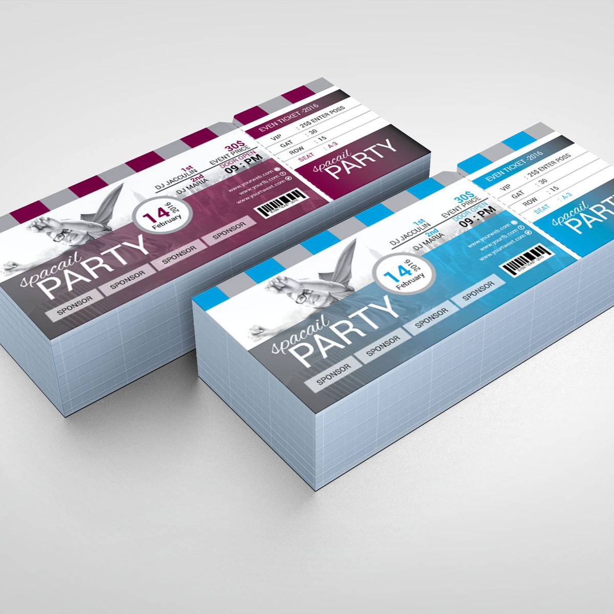 Download Фирменный стиль "Special Party Event Ticket - Corporate Identity Template" / Special Party Event Ticket - Corporate Identity Template - Фирменный стиль на тему графика ticket event 2020 party couple meetup cinema concert carnival invitationundefined