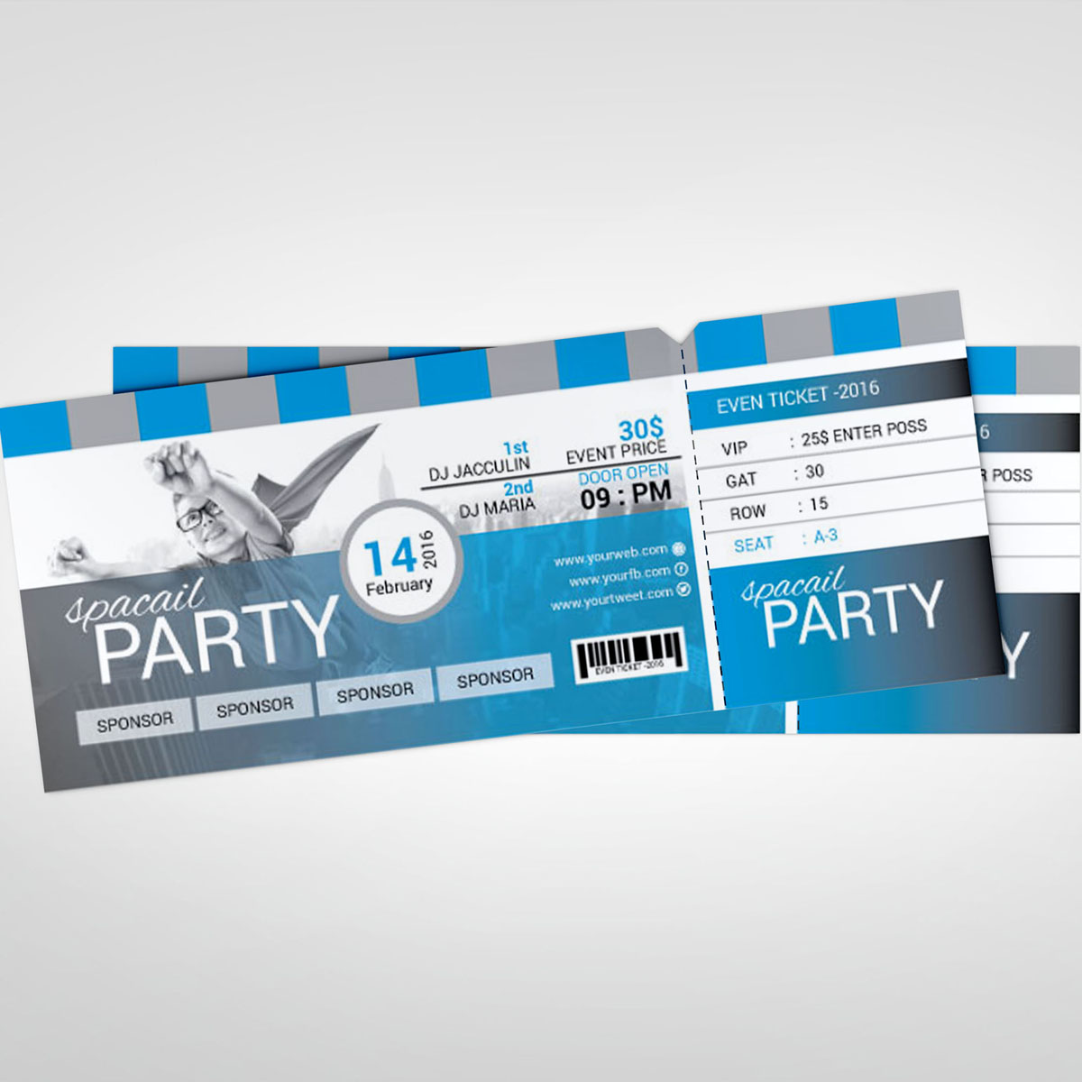 Download Фирменный стиль "Special Party Event Ticket - Corporate Identity Template" / Special Party Event Ticket - Corporate Identity Template - Фирменный стиль на тему графика ticket event 2020 party couple meetup cinema concert carnival invitationundefined