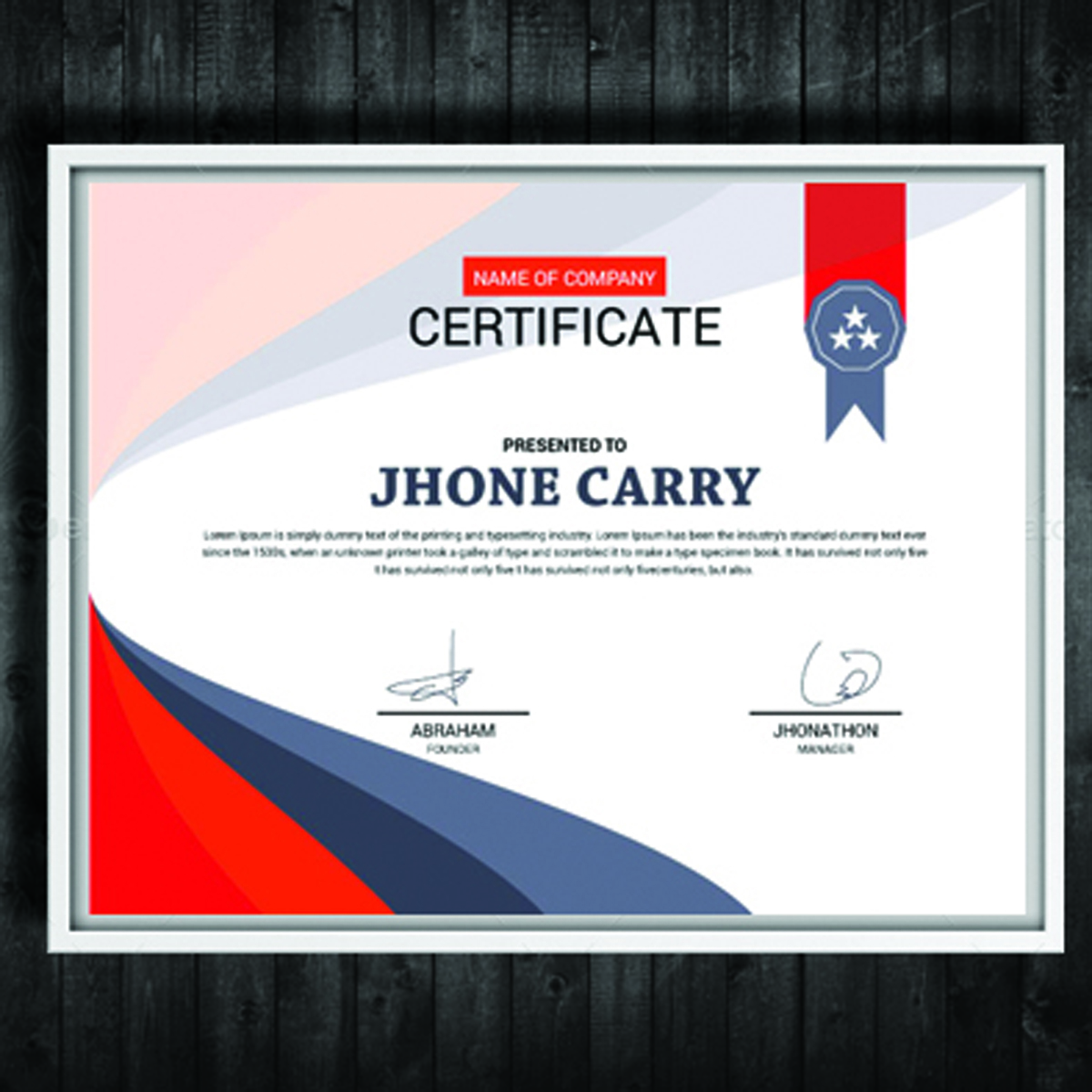 Download Шаблон сертификата "Identity page Certificate Template" / Identity page Certificate Template - Шаблон сертификата на тему графика certificate a4 company corporate diploma flyer frame graduation paper print completion stationary