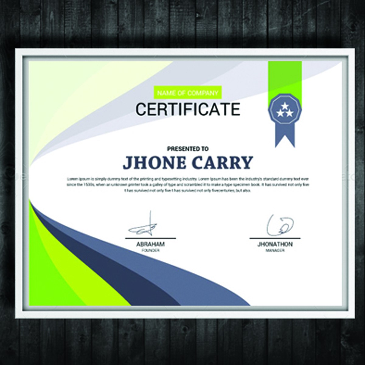 Download Шаблон сертификата "Identity page Certificate Template" / Identity page Certificate Template - Шаблон сертификата на тему графика certificate a4 company corporate diploma flyer frame graduation paper print completion stationary