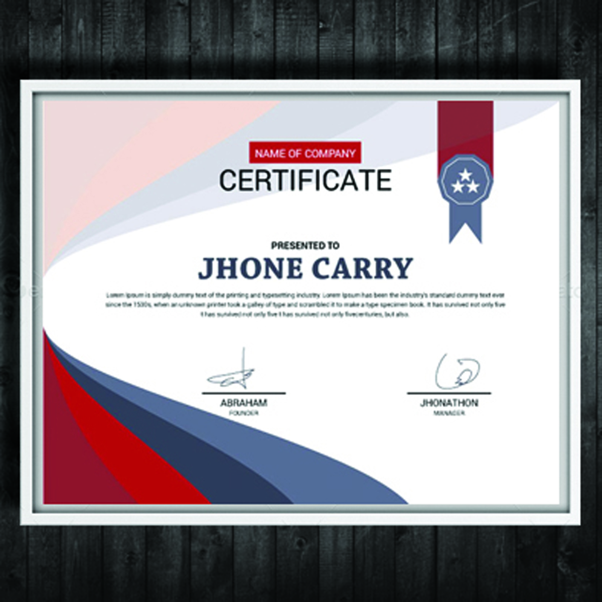 Download Шаблон сертификата "Identity page Certificate Template" / Identity page Certificate Template - Шаблон сертификата на тему графика certificate a4 company corporate diploma flyer frame graduation paper print completion stationary