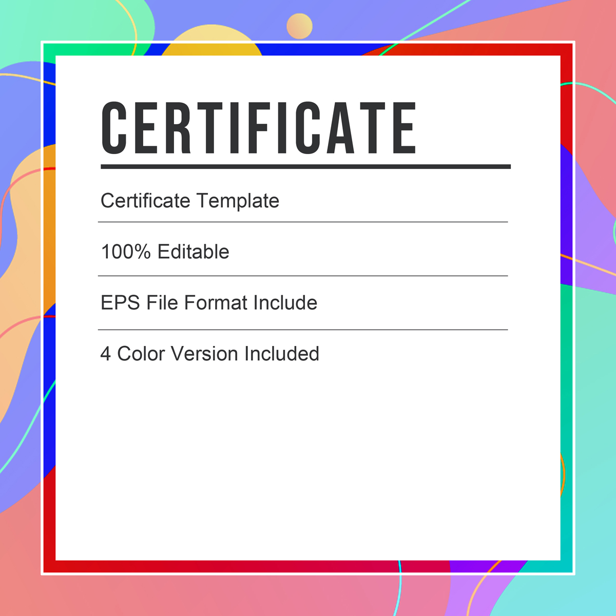 Download Шаблон сертификата "Identity page Certificate Template" / Identity page Certificate Template - Шаблон сертификата на тему графика certificate a4 company corporate diploma flyer frame graduation paper print completion stationary