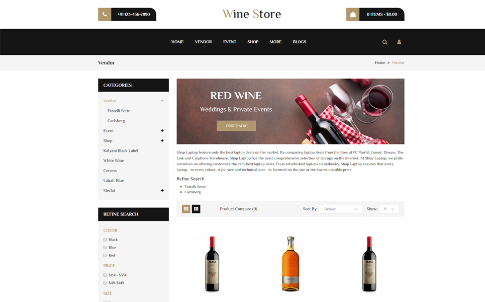 Wine OpenCart Template