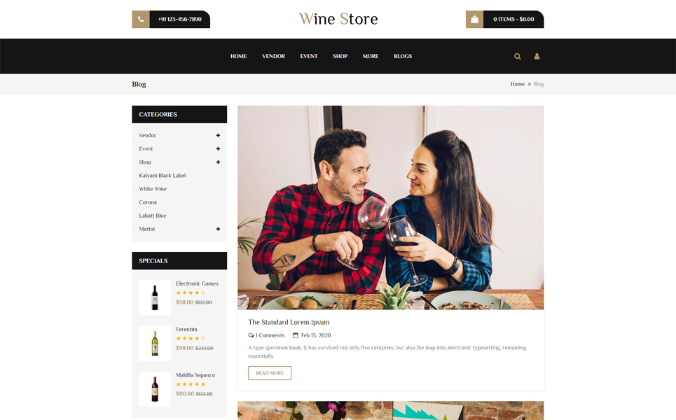 Wine OpenCart Template