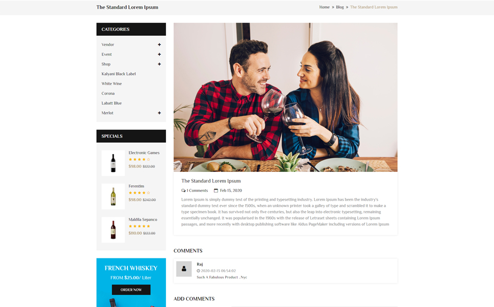 Wine OpenCart Template
