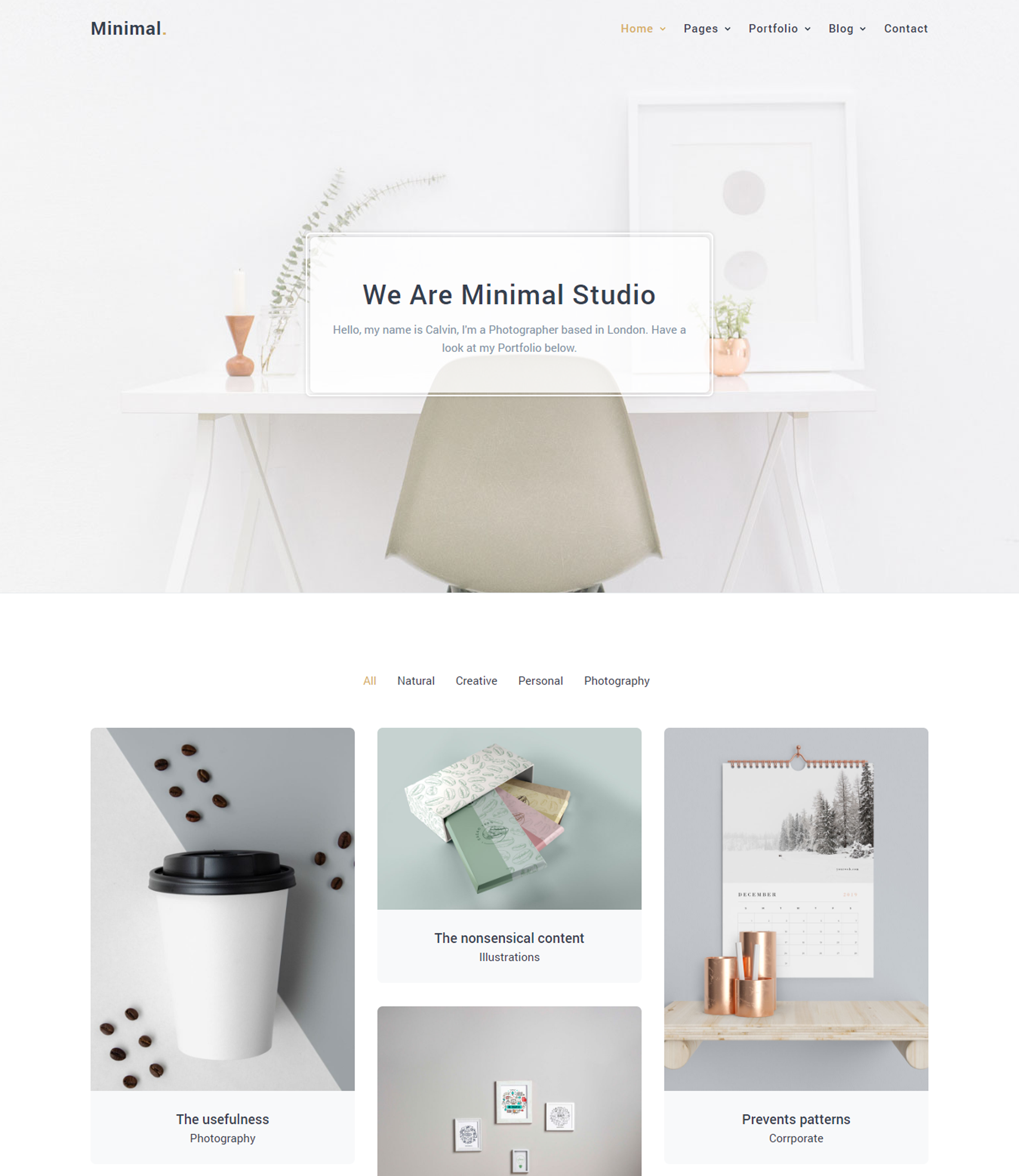Clean & Minimal Portfolio Website Template