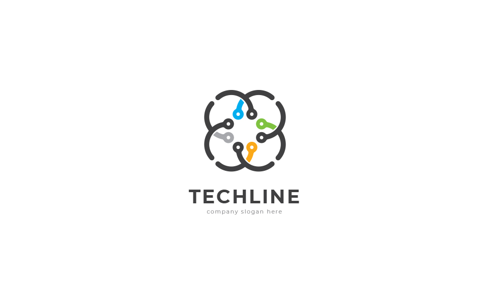 Download Шаблон логотипа "ECHLINE Technology Logo Template" / ECHLINE Technology Logo Template - Шаблон логотипа на тему графика app application board icon logo motif solution tech technology vector web design company template