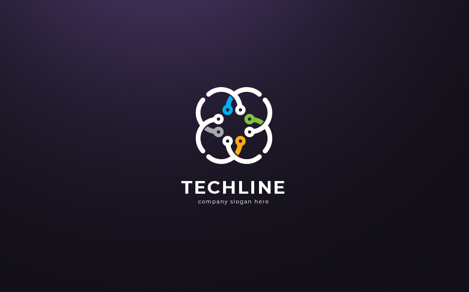 Download Шаблон логотипа "ECHLINE Technology Logo Template" / ECHLINE Technology Logo Template - Шаблон логотипа на тему графика app application board icon logo motif solution tech technology vector web design company template