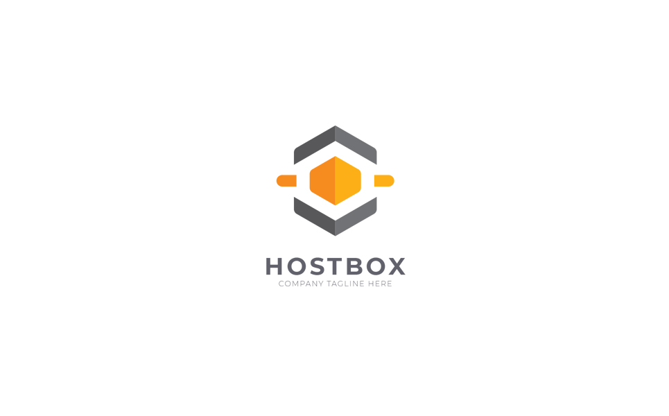 Download Шаблон логотипа "Hostbox Logo Template" / Hostbox Logo Template - Шаблон логотипа на тему графика host box logo design template icon hexagon hexa app company web site hosting data online internet tech technology professional pro
