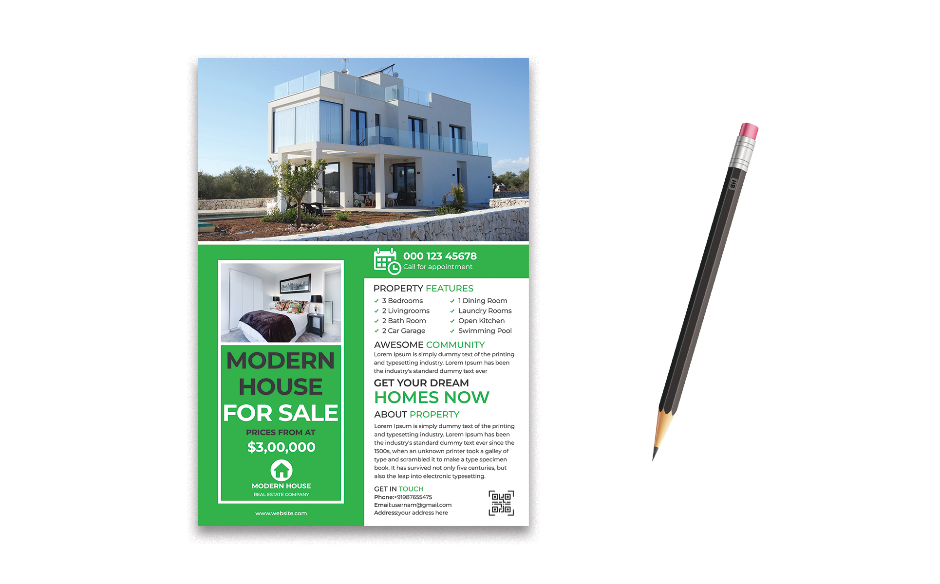 Download Фирменный стиль "Real Estate Flyer - Corporate Identity Template" / Real Estate Flyer - Corporate Identity Template - Фирменный стиль на тему графика advertisement advertising agency agent broker commercial flyer home house leaflet lease loan magazine marketing mortgage negotiator newspaper open poster professional