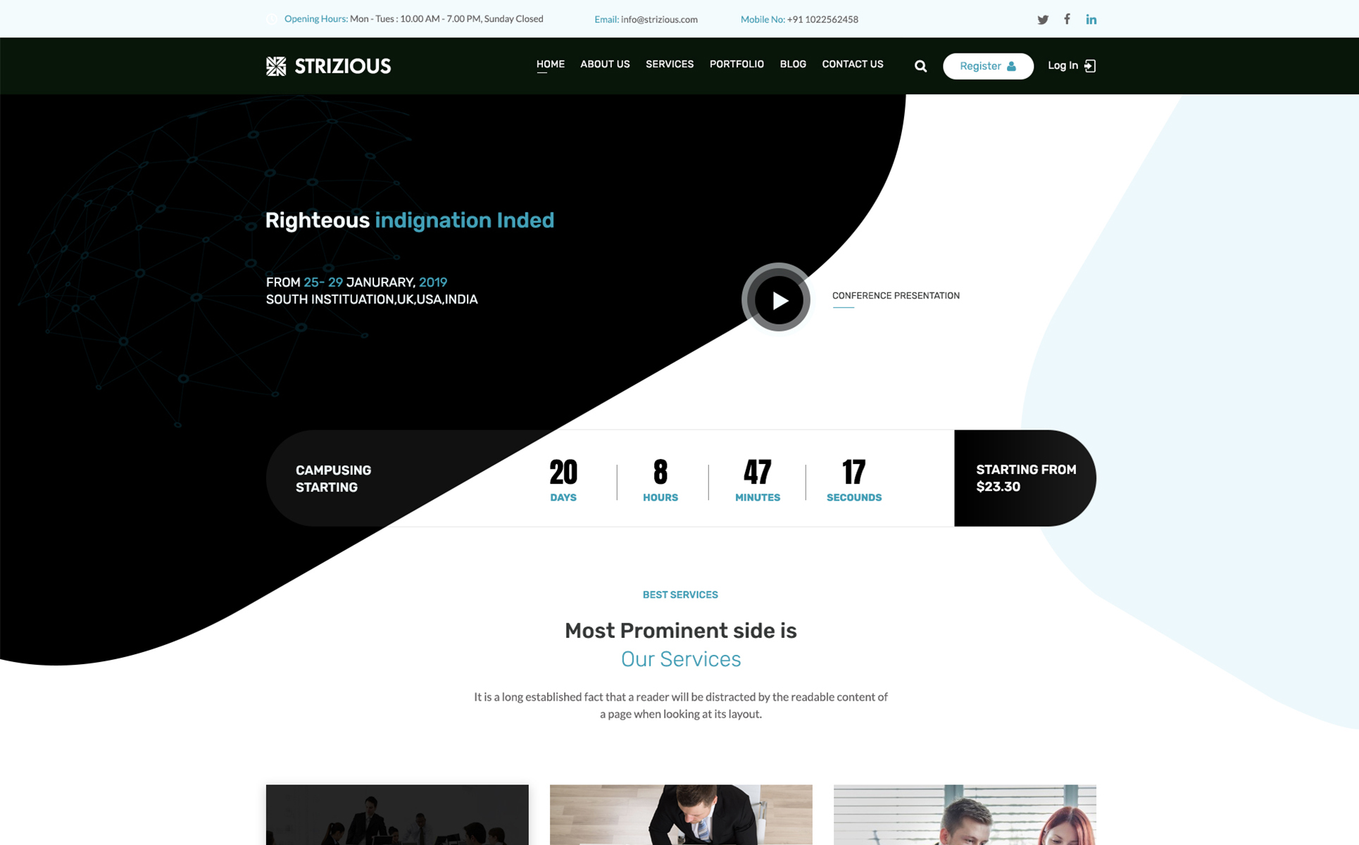 Strizious PSD Template