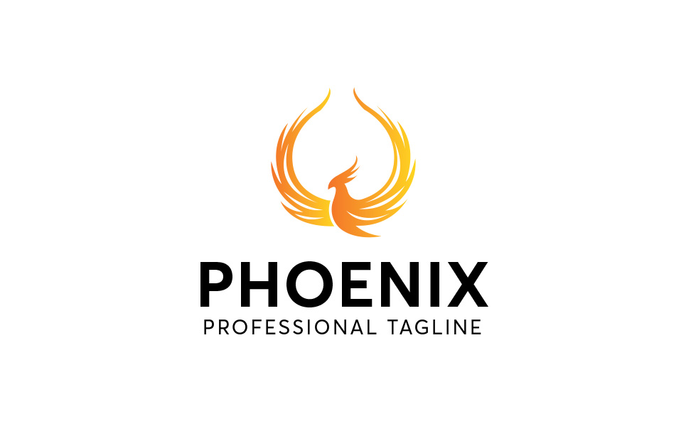 Download Шаблон логотипа "Phoenix Logo Template" / Phoenix Logo Template - Шаблон логотипа на тему графика bird logo brand branding corporate fire flat flow fly freedom immortality luxurious majestic modern mythology orange phoenix rebirth red regal