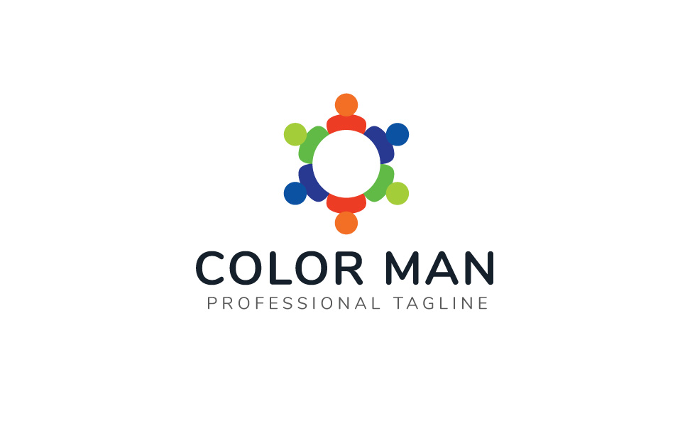 Download Шаблон логотипа "Color Man Logo Template" / Color Man Logo Template - Шаблон логотипа на тему графика color run colorful fast fit healthy human logo man personal polygon psd rainbow runner running speed sport sports template trainer