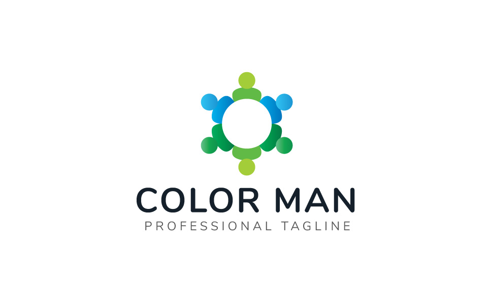 Download Шаблон логотипа "Color Man Logo Template" / Color Man Logo Template - Шаблон логотипа на тему графика color run colorful fast fit healthy human logo man personal polygon psd rainbow runner running speed sport sports template trainer