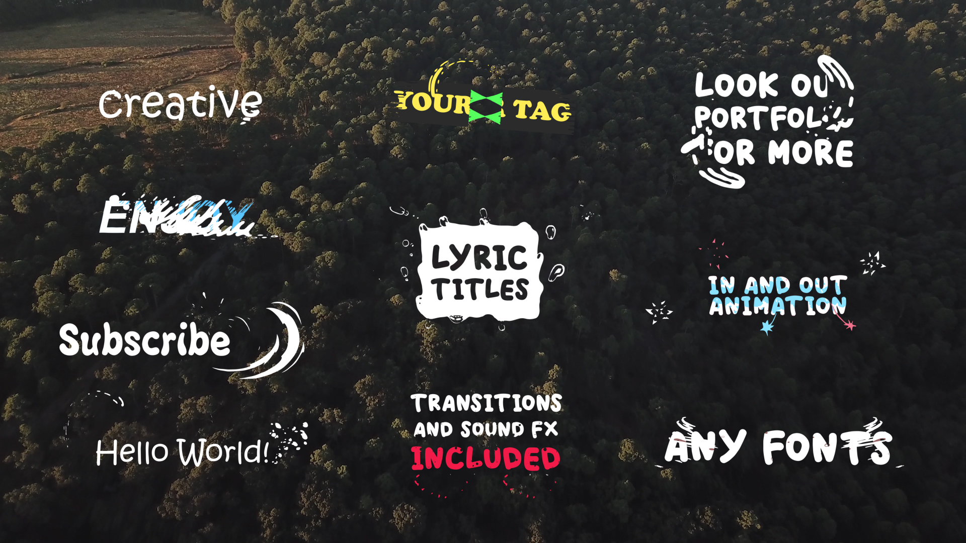 Lyric Titles | Text Animation Template After Effects Intro