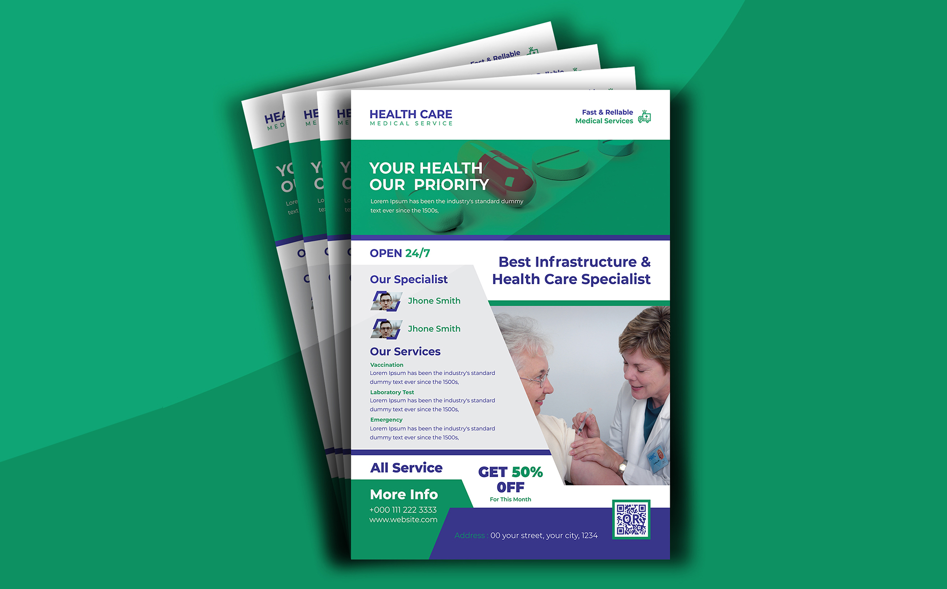 Download Фирменный стиль "Medical Flyer Design - Corporate Identity Template" / Medical Flyer Design - Corporate Identity Template - Фирменный стиль на тему графика 