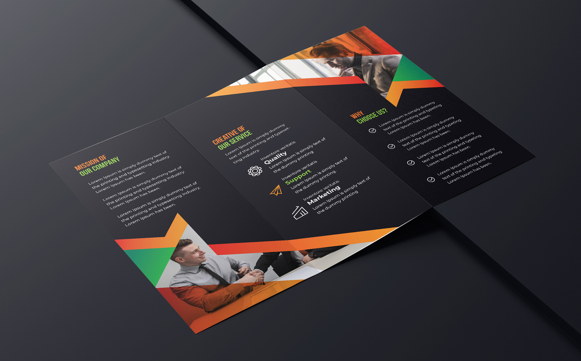 Download Фирменный стиль "Tri-fold Brochure Design - Corporate Identity Template" / Tri-fold Brochure Design - Corporate Identity Template - Фирменный стиль на тему графика a4 agency brochure ai blue business color community company corporate creative creativity eps green layout marketing marketplace modern multipurpose print