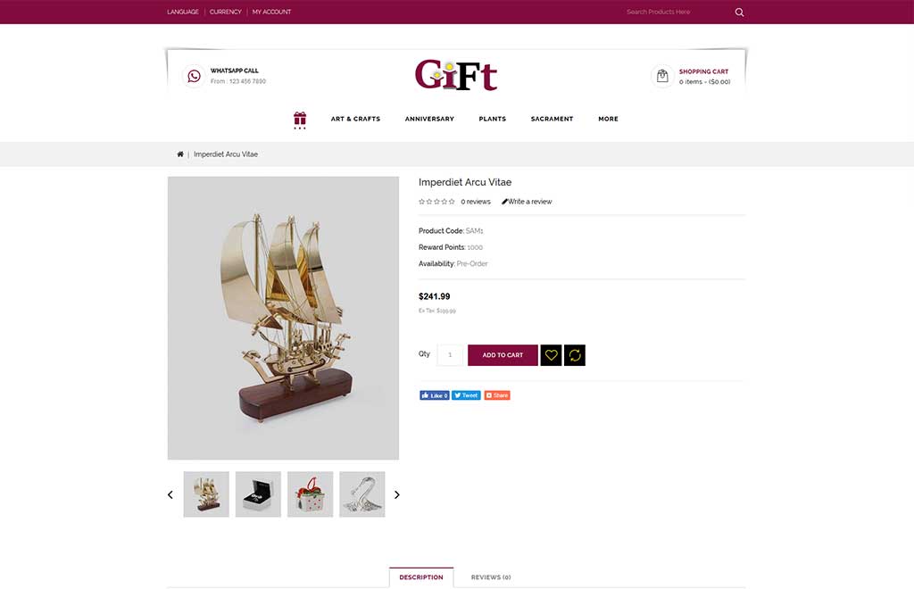 Gift - Online Store OpenCart Template
