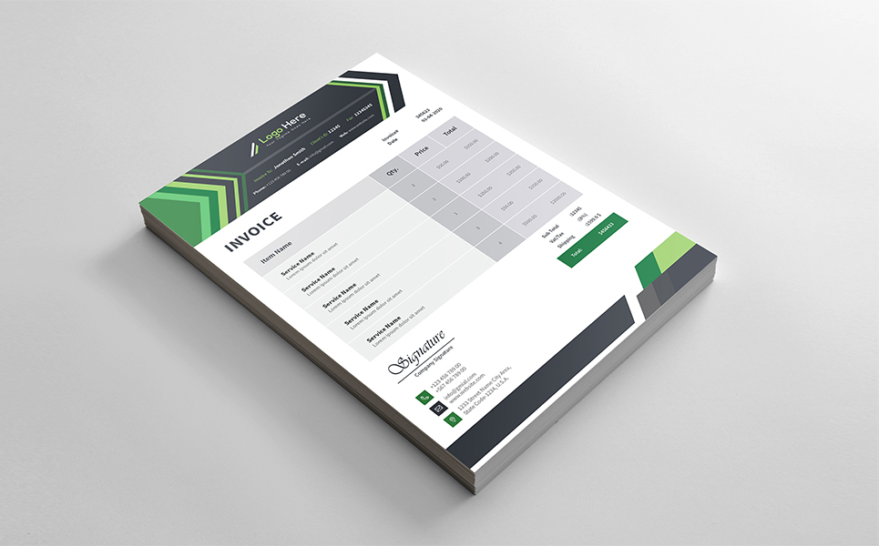 Download Фирменный стиль "Invoice - Corporate Identity Template" / Invoice - Corporate Identity Template - Фирменный стиль на тему графика invoice template design corporate color branding a4 print