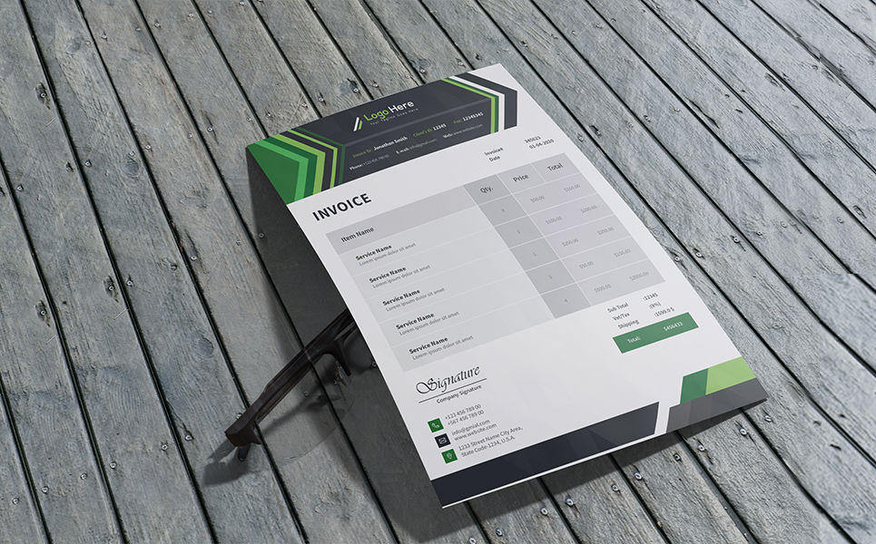 Download Фирменный стиль "Invoice - Corporate Identity Template" / Invoice - Corporate Identity Template - Фирменный стиль на тему графика invoice template design corporate color branding a4 print