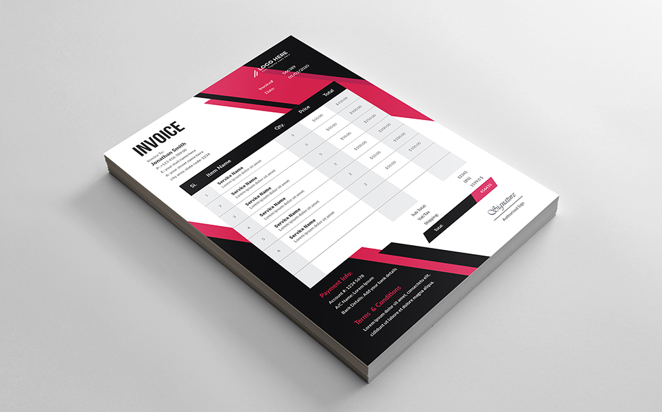 Download Фирменный стиль "Invoice - Corporate Identity Template" / Invoice - Corporate Identity Template - Фирменный стиль на тему графика invoice template invoice-design corporate clean-invoice-template corporate-identity print-design invoice-template a4 a4-invoice-template