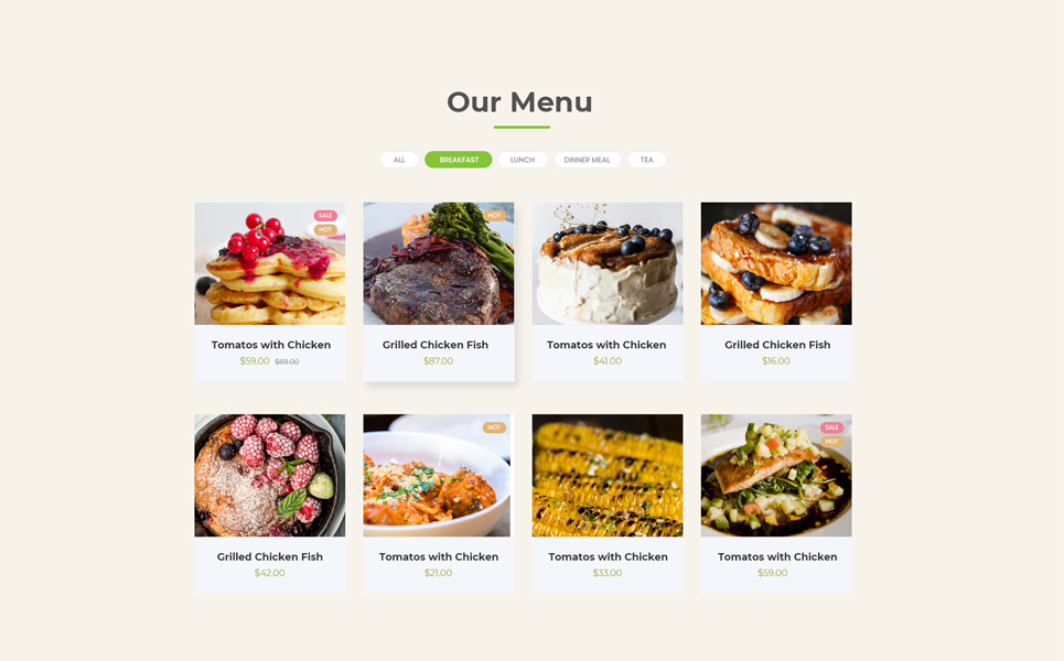 Milus Restaurant PSD Template