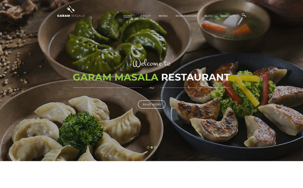 Download PSD шаблон "Garam Masala Restaurants PSD Template" / Garam Masala Restaurants PSD Template - PSD шаблон на тему кафе и ресторан 