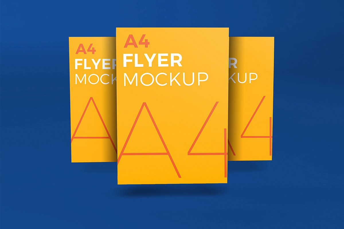 Download Мокап для продукта "Photorealistic Flyer product mockup" / Photorealistic Flyer product mockup - Мокап для продукта на тему графика a4 a5 flyer mockup identity packaging photorealistic presentation print ready product promo promotion psd realistic scene stationary template visual