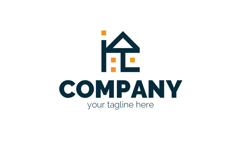 House and Arrow Logo Template