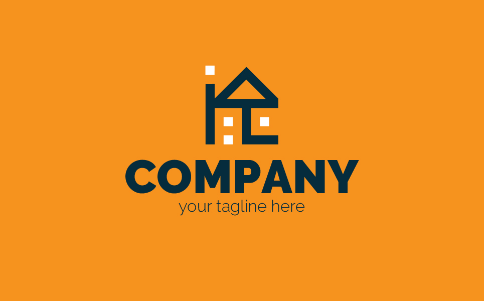 House and Arrow Logo Template