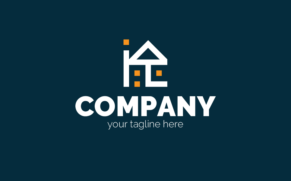 House and Arrow Logo Template
