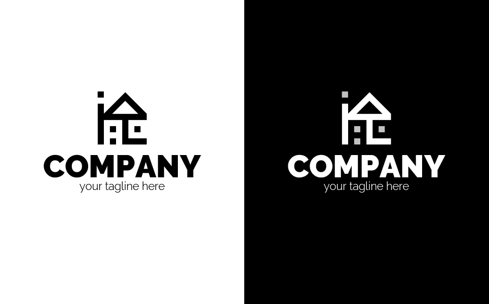 House and Arrow Logo Template