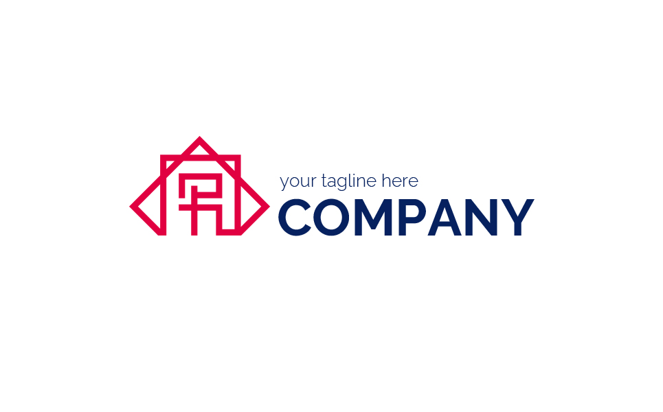 R in a Square and Rhombus Logo Template