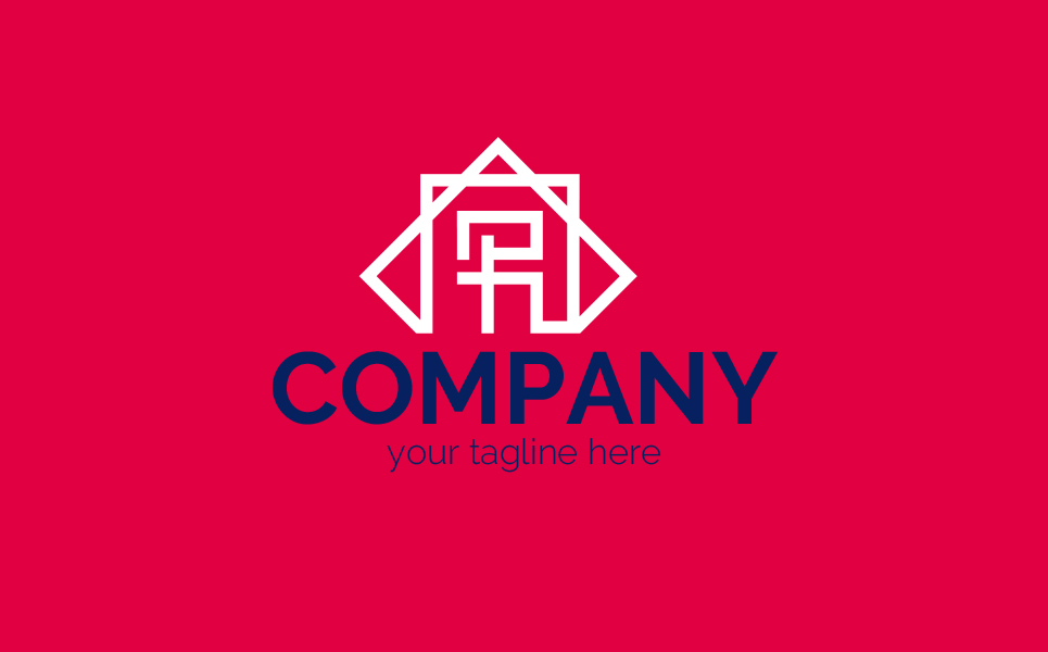 R in a Square and Rhombus Logo Template