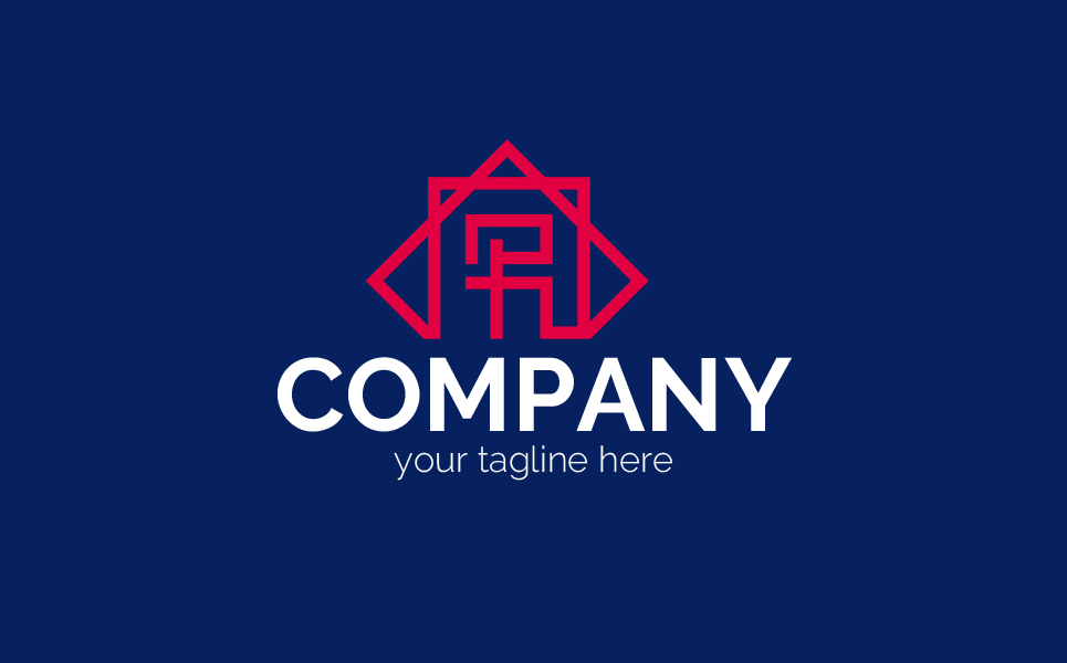R in a Square and Rhombus Logo Template