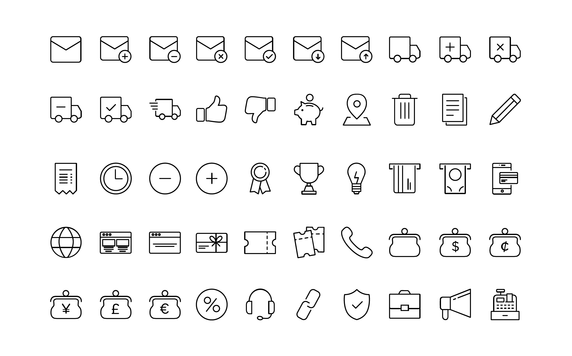 Download Набор иконок "Ecommerce Icon Set" / Ecommerce Icon Set - Набор иконок на тему графика ecommerce icons icon line vector minimal minimalist minimalism store buy money checkout finance web website