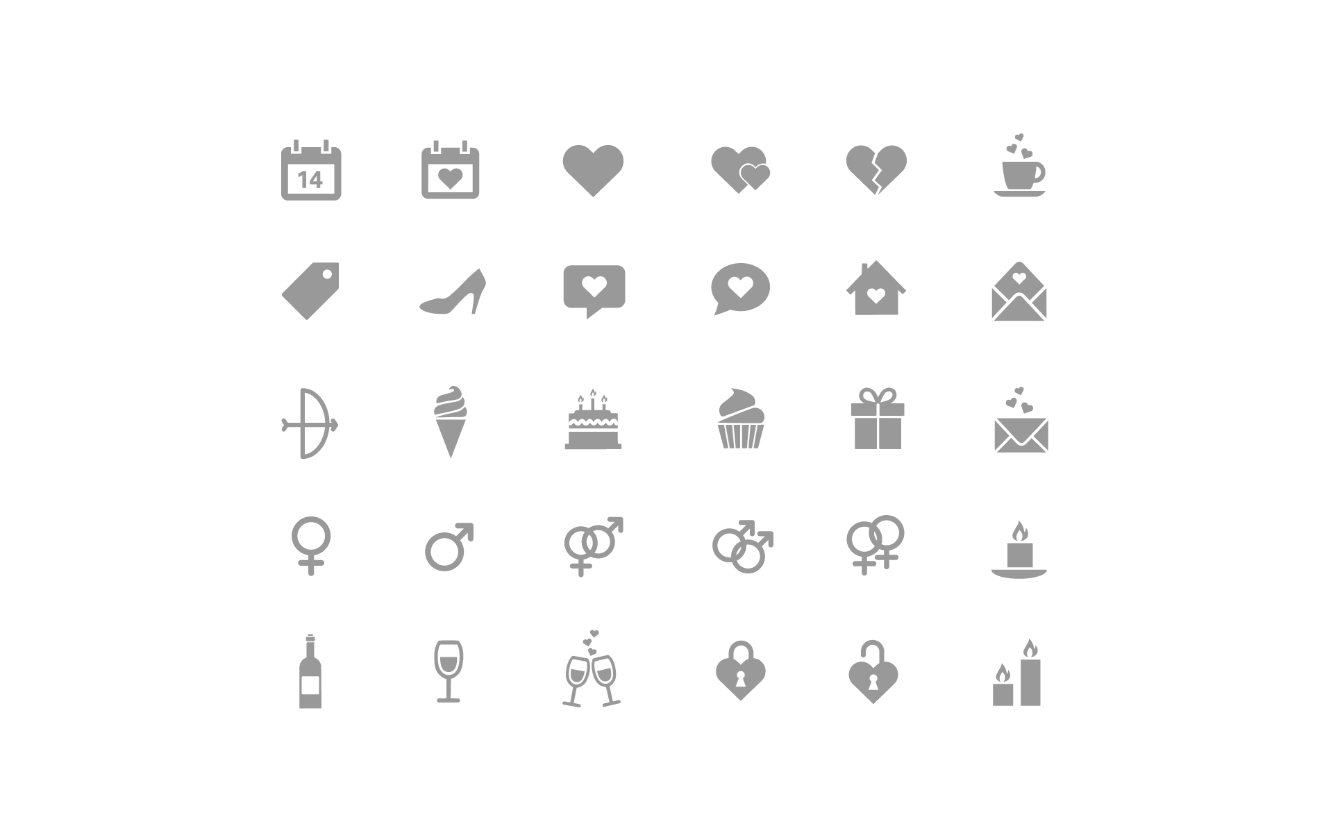 Download Набор иконок "Valentine's Day Icon Set" / Valentine's Day Icon Set - Набор иконок на тему св. валентин icons icon vector illustration valentine heart love holiday celebrate cupid flowers