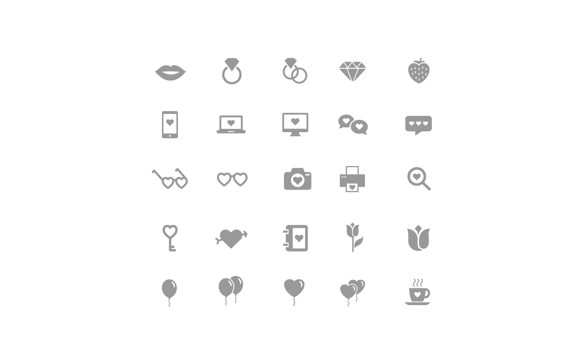 Download Набор иконок "Valentine's Day Icon Set" / Valentine's Day Icon Set - Набор иконок на тему св. валентин icons icon vector illustration valentine heart love holiday celebrate cupid flowers