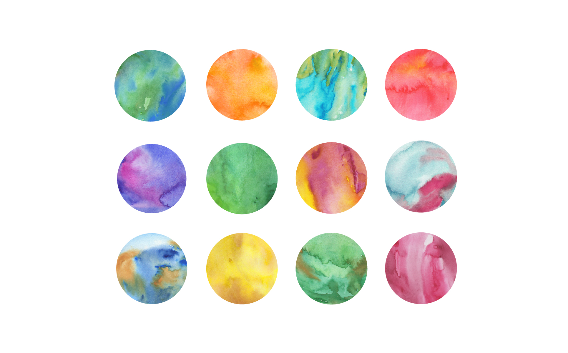 Download Иллюстрация "Multicolored Watercolor Pack - Illustration" / Multicolored Watercolor Pack - Illustration - Иллюстрация на тему графика watercolor watercolour background abstract paint texture textures textured green blue purple red pink yellow orange