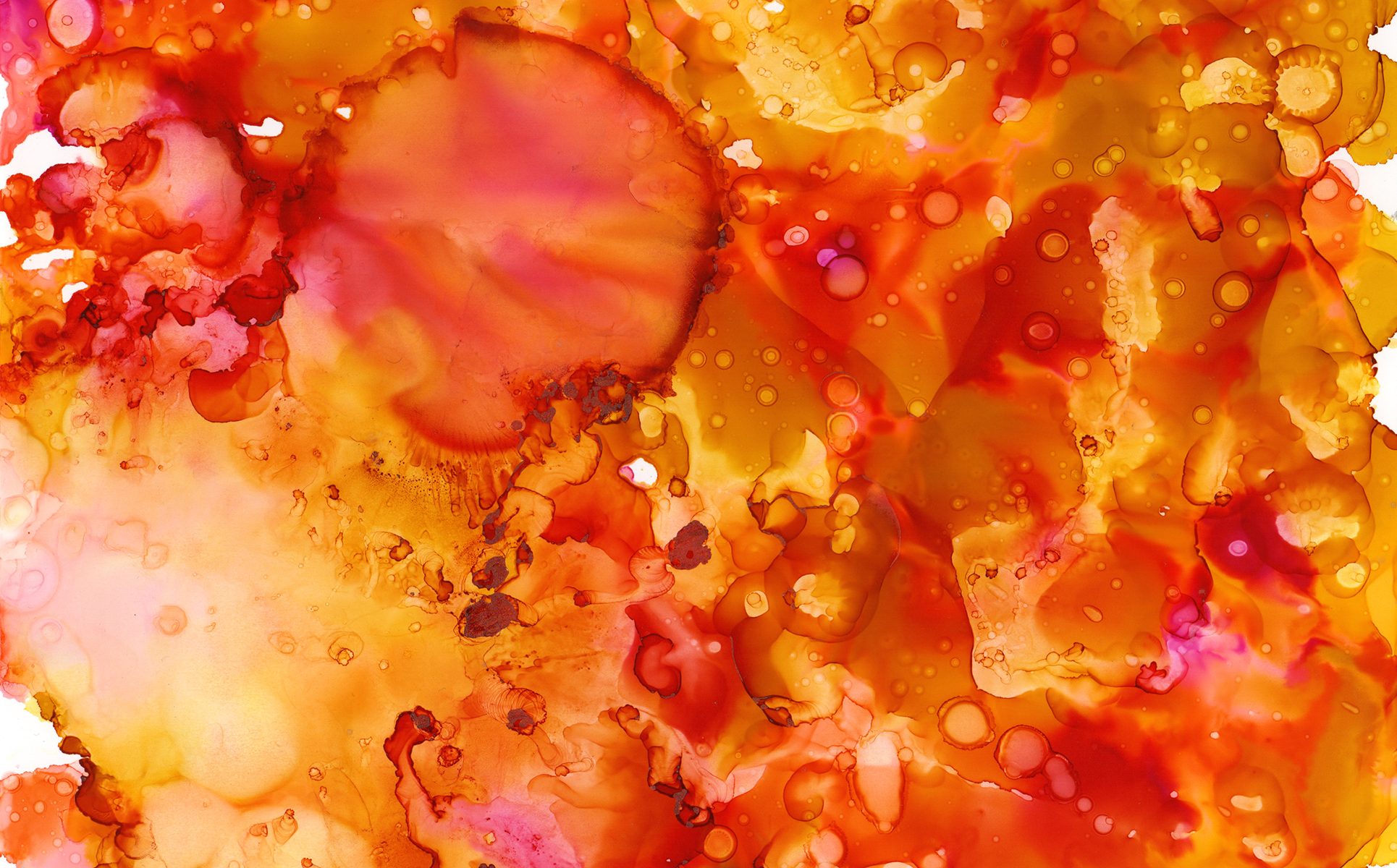 Download Иллюстрация "Orange and Yellow Ink Textures - Illustration" / Orange and Yellow Ink Textures - Illustration - Иллюстрация на тему графика watercolor watercolour ink alcohol background abstract paint texture textured textures orange yellow warm