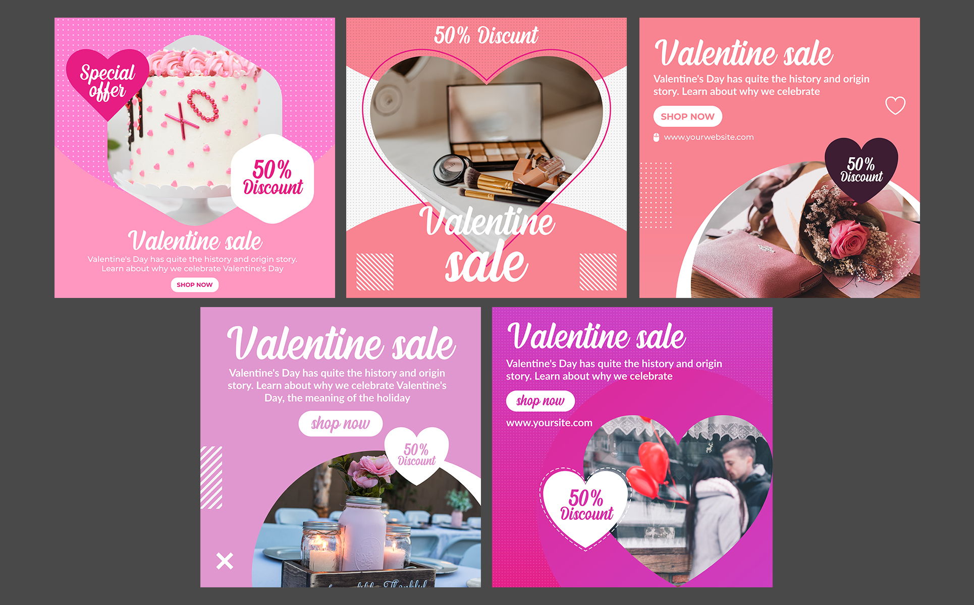 Download Шаблон для соцсетей "Valentine banner and story set Social Media Template" / Valentine banner and story set Social Media Template - Шаблон для соцсетей на тему графика banner sale template instagram socaial media valentine offer social post story facebook valedtine day