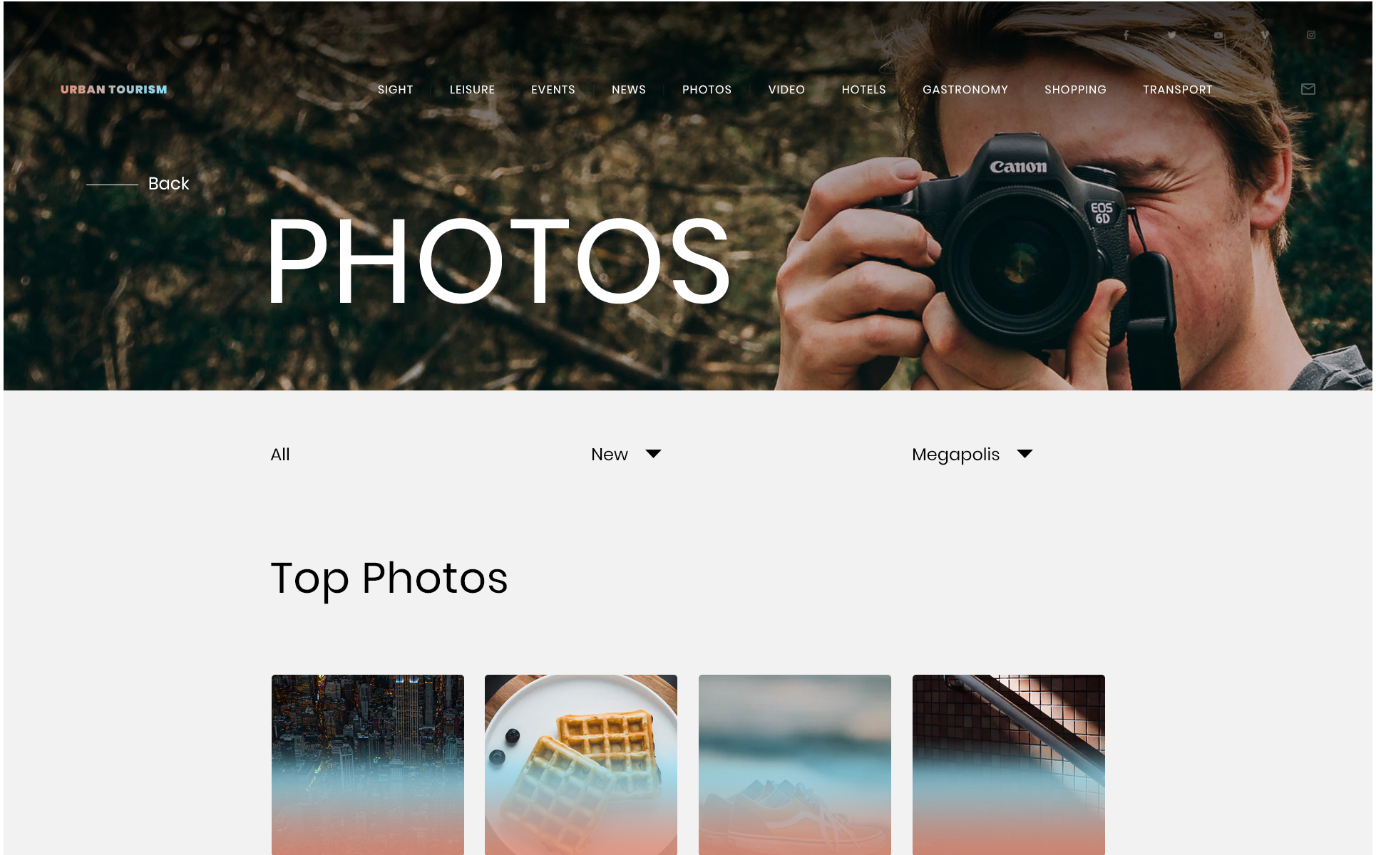 Download PSD шаблон "Urban Tourism PSD Template" / Urban Tourism PSD Template - PSD шаблон на тему агентство путешествий 