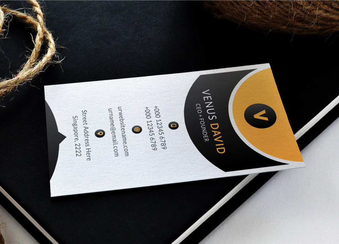 Download Фирменный стиль "Venus Clean & Modern Business Card - Corporate Identity Template" / Venus Clean & Modern Business Card - Corporate Identity Template - Фирменный стиль на тему графика business card call clean corporate creative design developer individual modern personal professional sleek style stylish tech template unique orange black