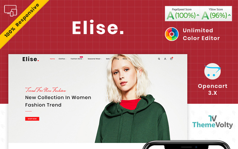 шаблон elise fashion opencart