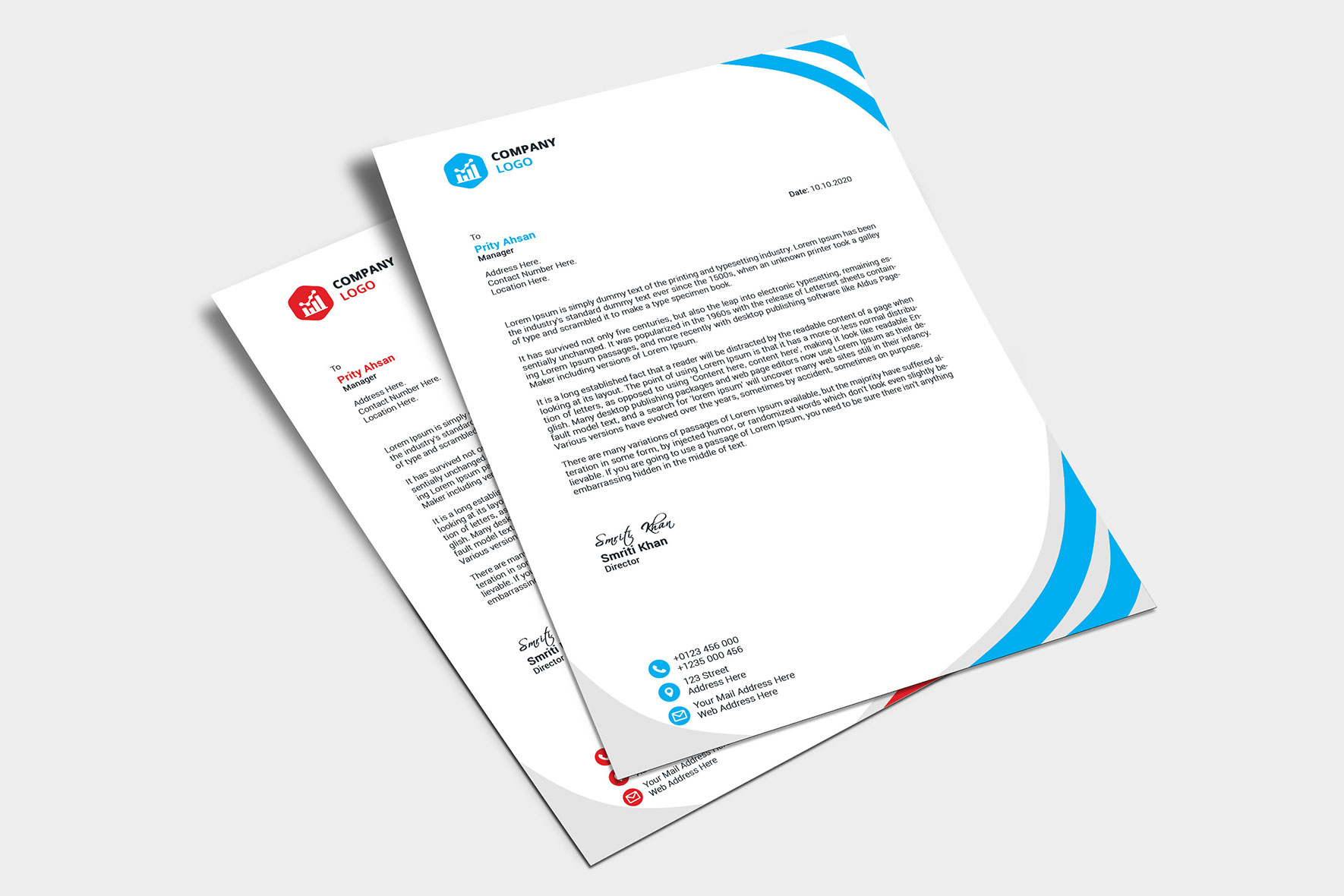 Download Фирменный стиль "Colorful Business Letterhead Design - Corporate Identity Template" / Colorful Business Letterhead Design - Corporate Identity Template - Фирменный стиль на тему графика letterhead print identity template colorful professional business corporate a4 creative abstract