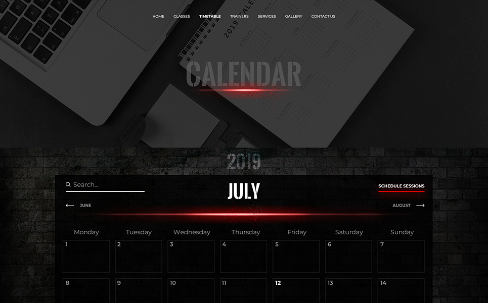 Download PSD шаблон "Gym, Sport & Fitness PSD Template" / Gym, Sport & Fitness PSD Template - PSD шаблон на тему фитнес training gym sport fitness trainer body building gymnastic aerobic dark theme red modern