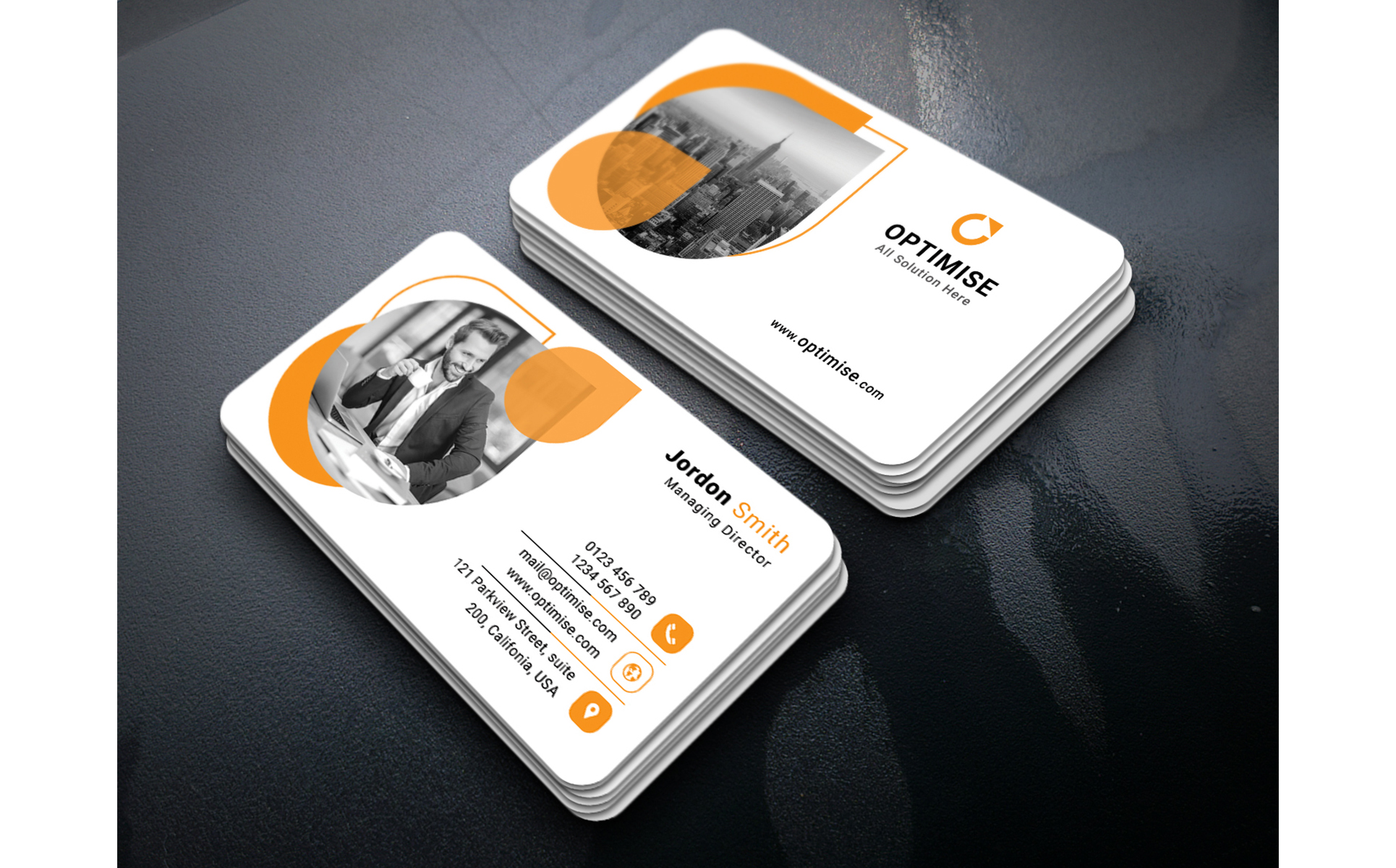 Download Фирменный стиль "Optimise Business Card - Corporate Identity Template" / Optimise Business Card - Corporate Identity Template - Фирменный стиль на тему графика company business visiting card photoshop psd branding corporate modern creative agency multipurpose clean white flyer broucher print real estate printready