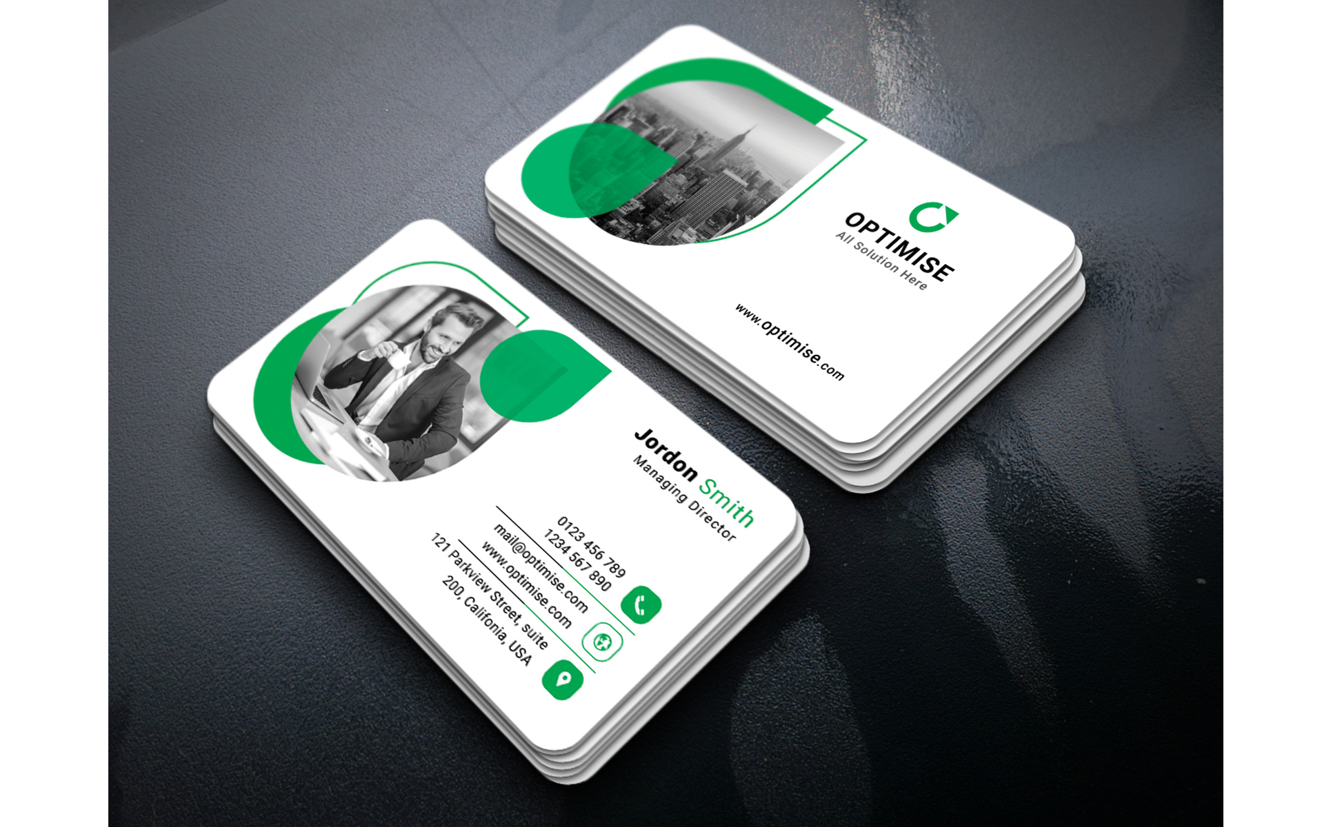 Download Фирменный стиль "Optimise Business Card - Corporate Identity Template" / Optimise Business Card - Corporate Identity Template - Фирменный стиль на тему графика company business visiting card photoshop psd branding corporate modern creative agency multipurpose clean white flyer broucher print real estate printready